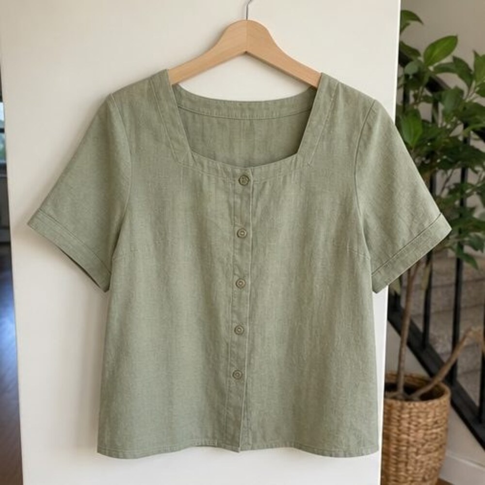 Sage Pleated Blouse